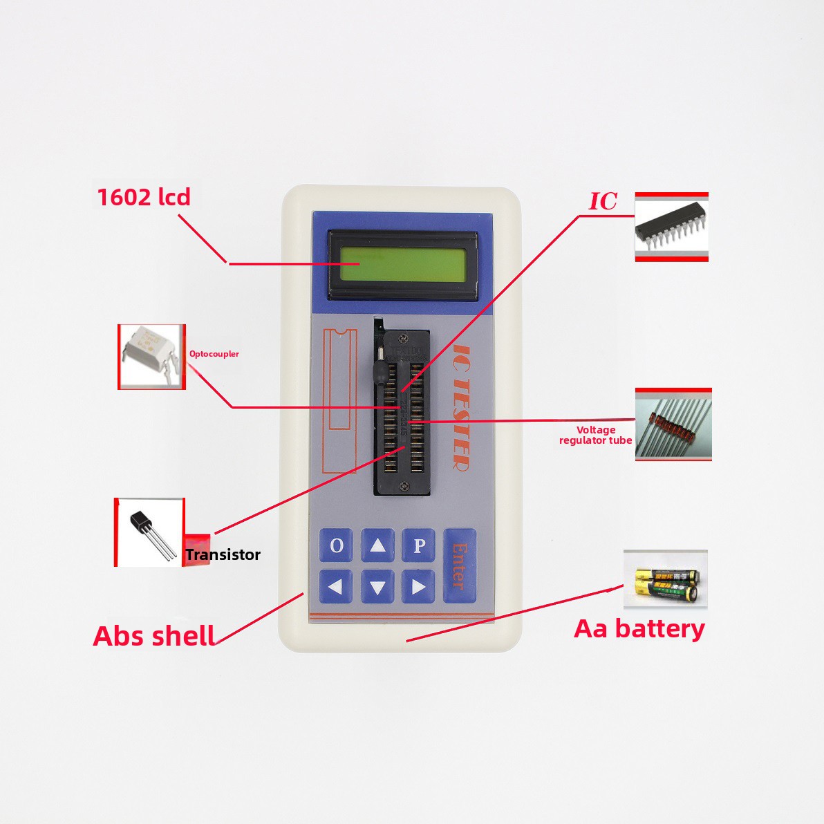 Diy Electronics Shop - TSH-06F IC-Transistortester für Elektronik-Reparaturwerkstätten, DIY-Projekte, Laborausrüstung