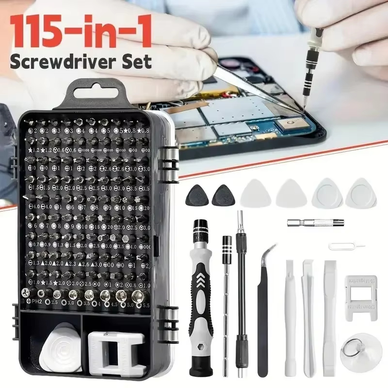 Diy Electronics Project Kit - 115-in-1 Präzisions-Schraubendreher-Set mit Magnetbits - Elektronik-Reparatur-Werkzeugset